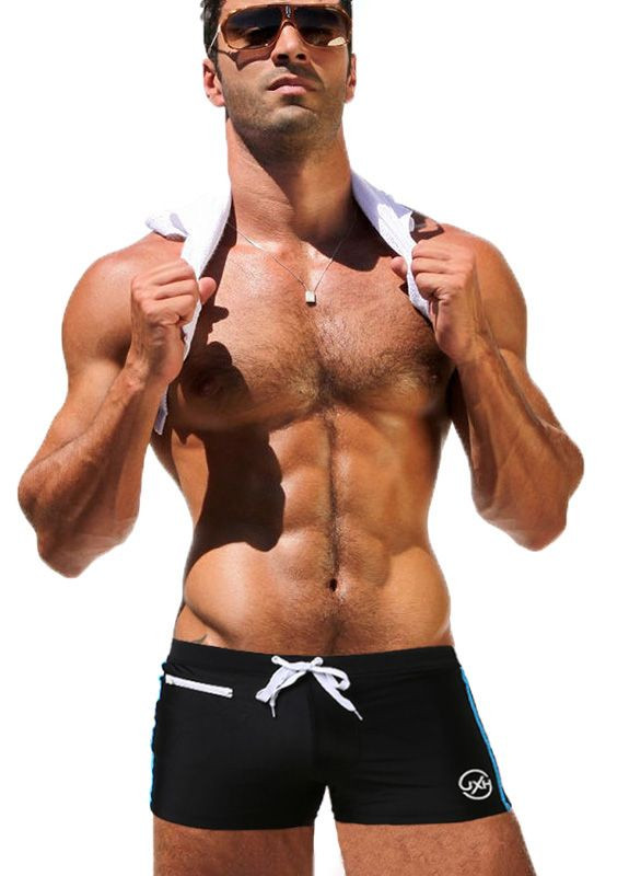 Мужские черные пляжные мужские плавки UXH