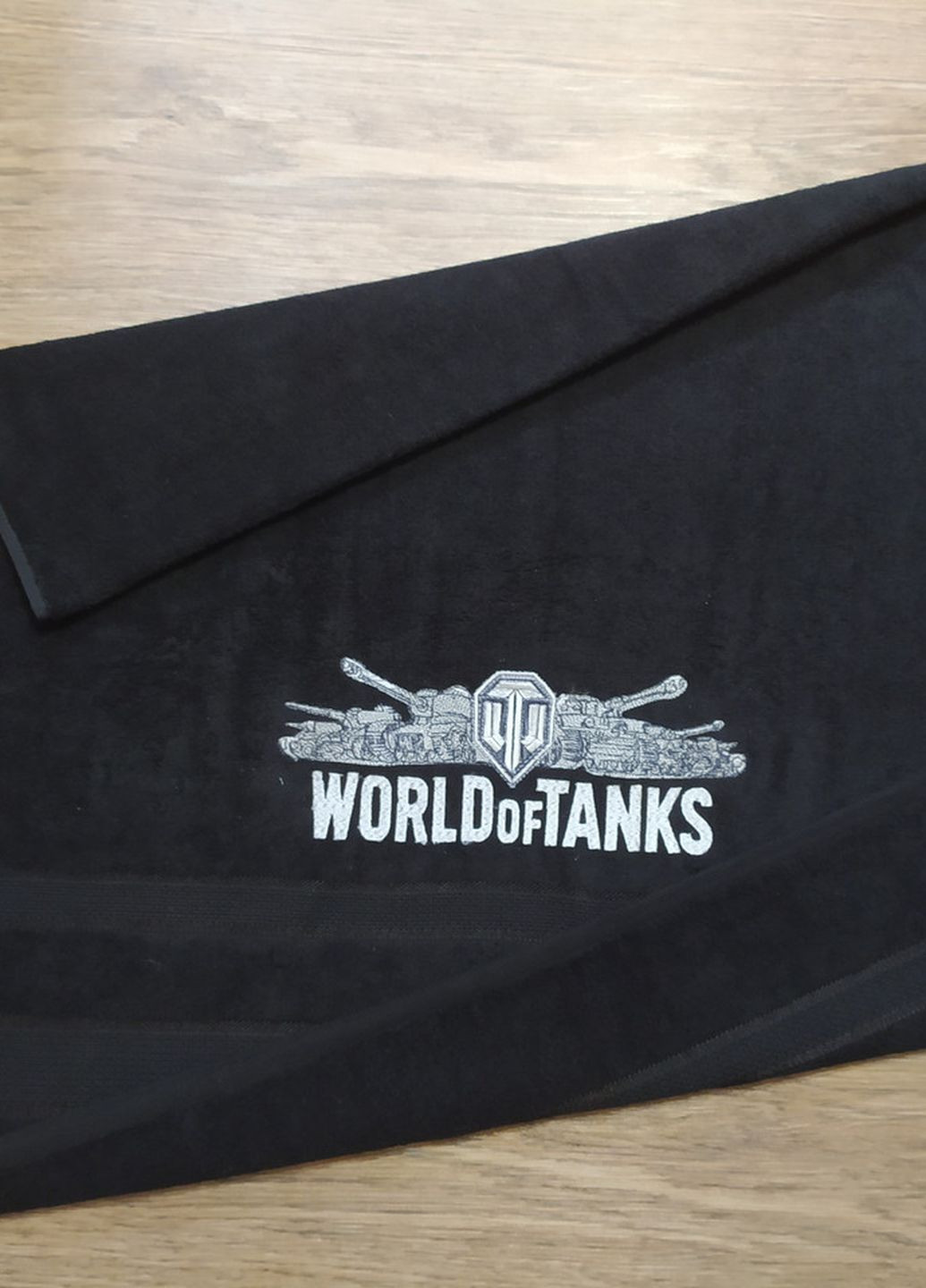 No Brand полотенце с вышивкой махровое банное 70*140 черный world of tanks игроку танкисту 00451 однотонный черный производство - Украина