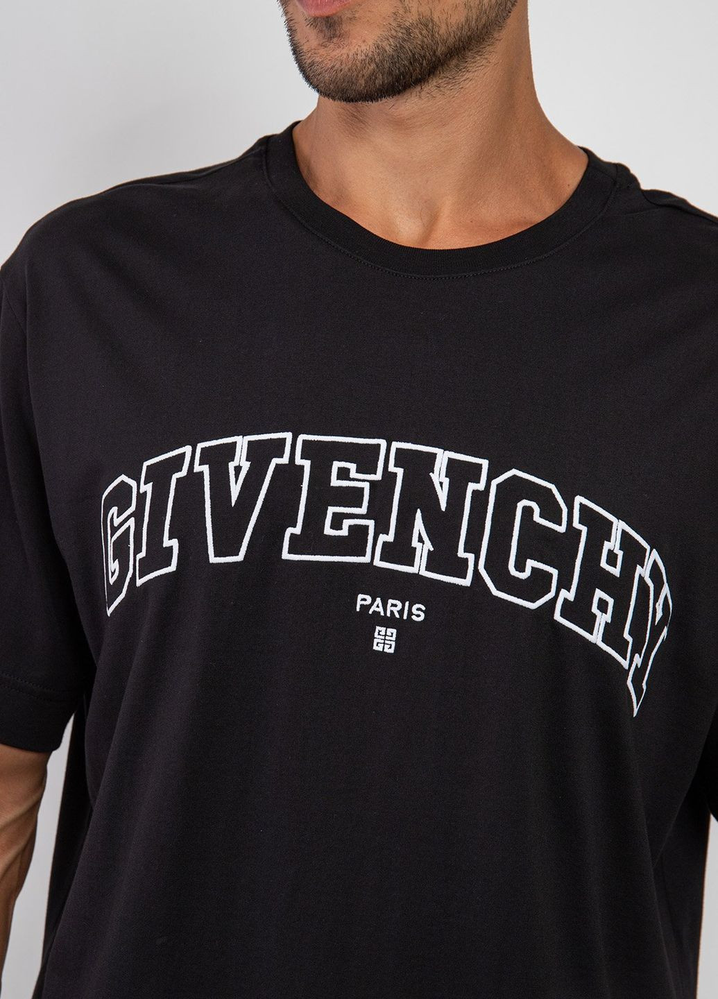 Черная белая хлопковая футболка oversize с логотипом Givenchy