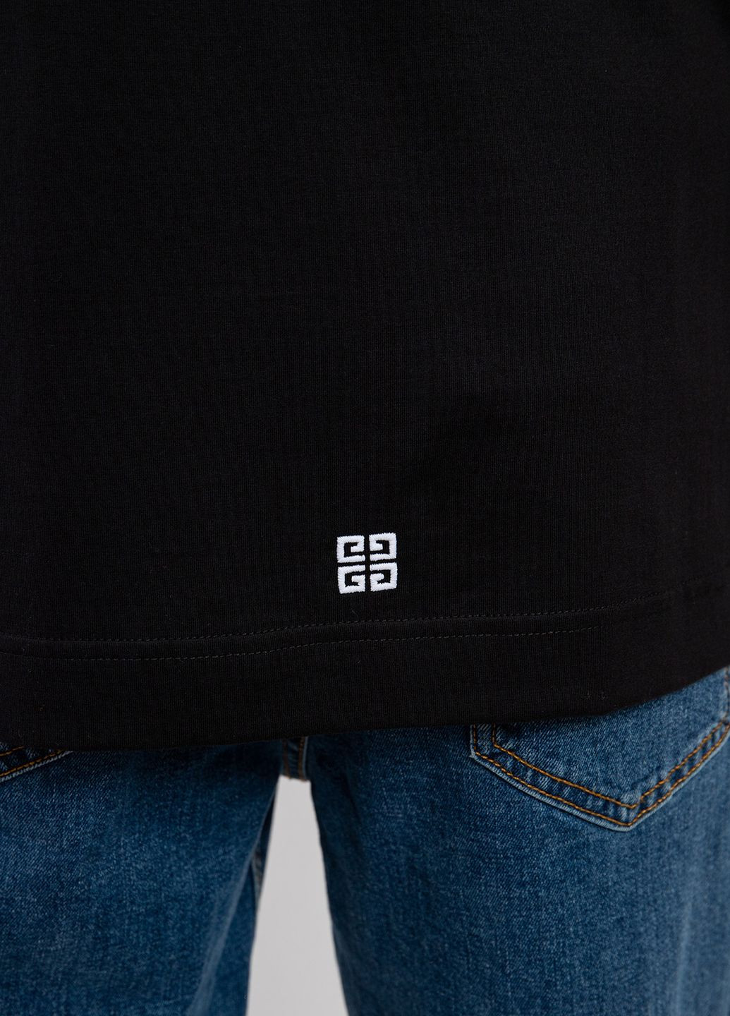 Черная белая хлопковая футболка oversize с логотипом Givenchy