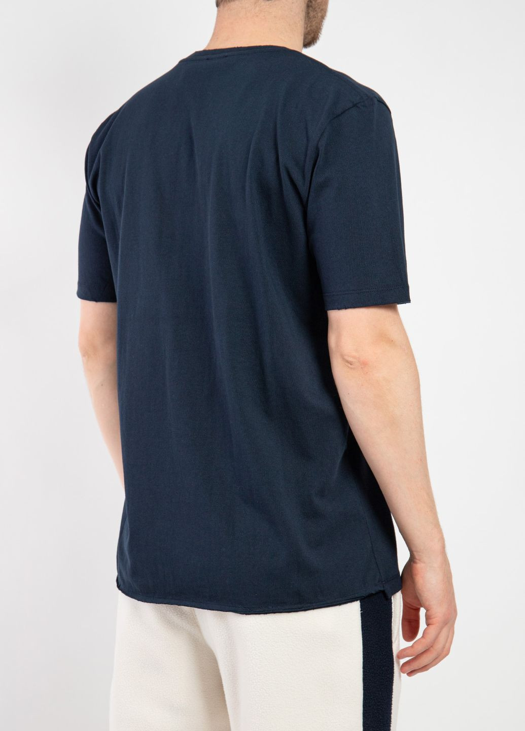 Синяя темно-синяя футболка с логотипом Yves Saint Laurent