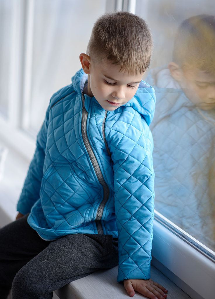 Голубая демисезонная куртка дитская Баранчик БО