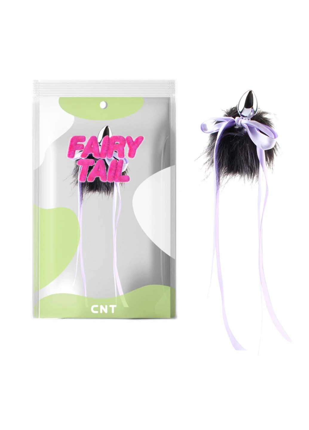 Анальна пробка з пухнастим хвостом Detachable Furry Metal Plug Black CNT (277608220)