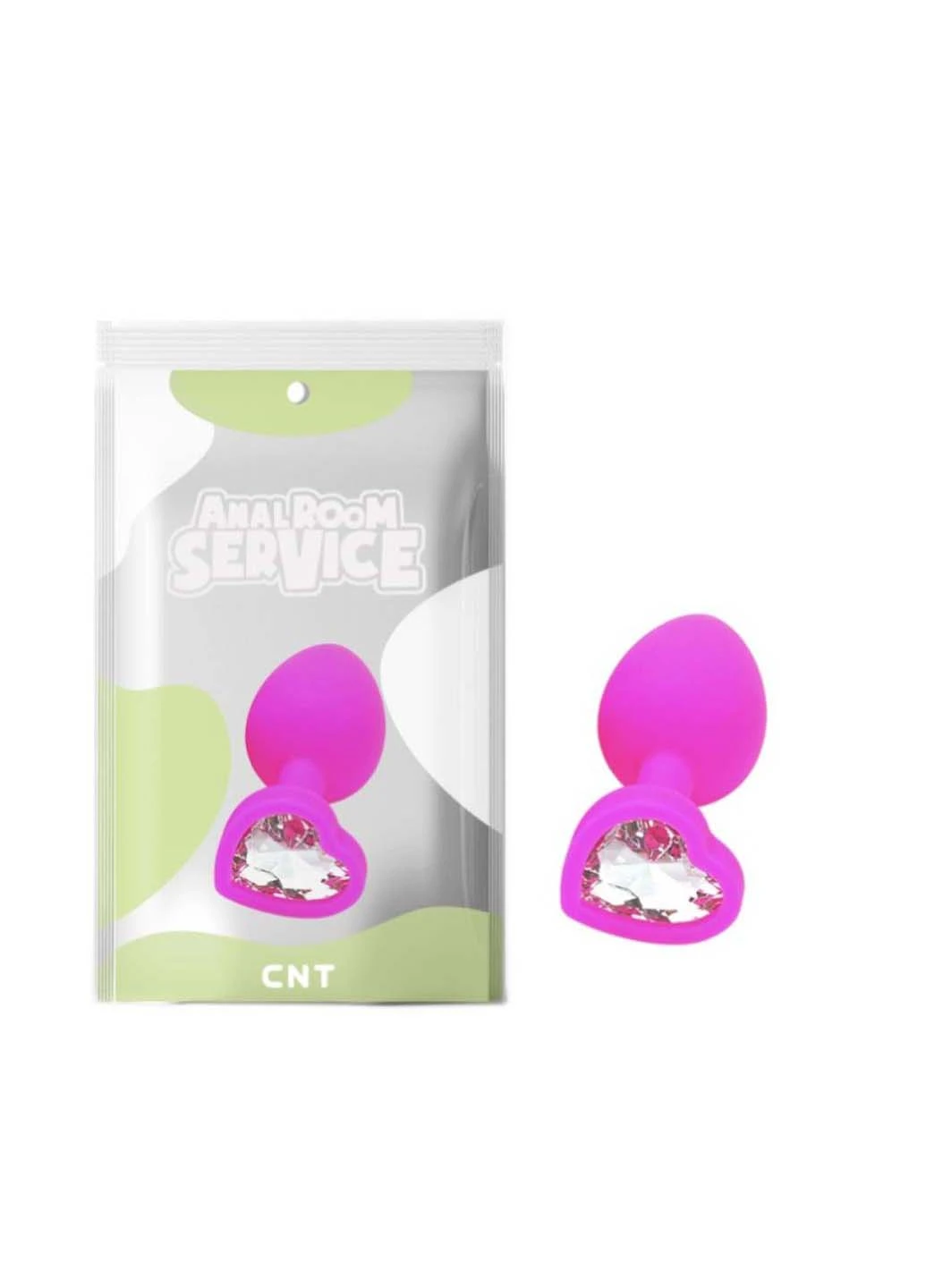Силіконовий анальний затор з прозорим каменем Love Rose Diamond Plug Small CNT (277608221)