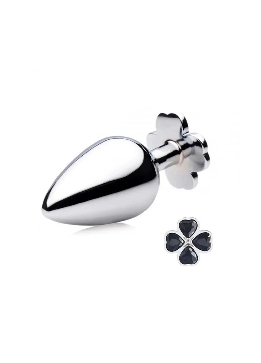 Анальний корок Metal Clover Butt Plug Jewelry Small Black Bdsm4u (277608450)
