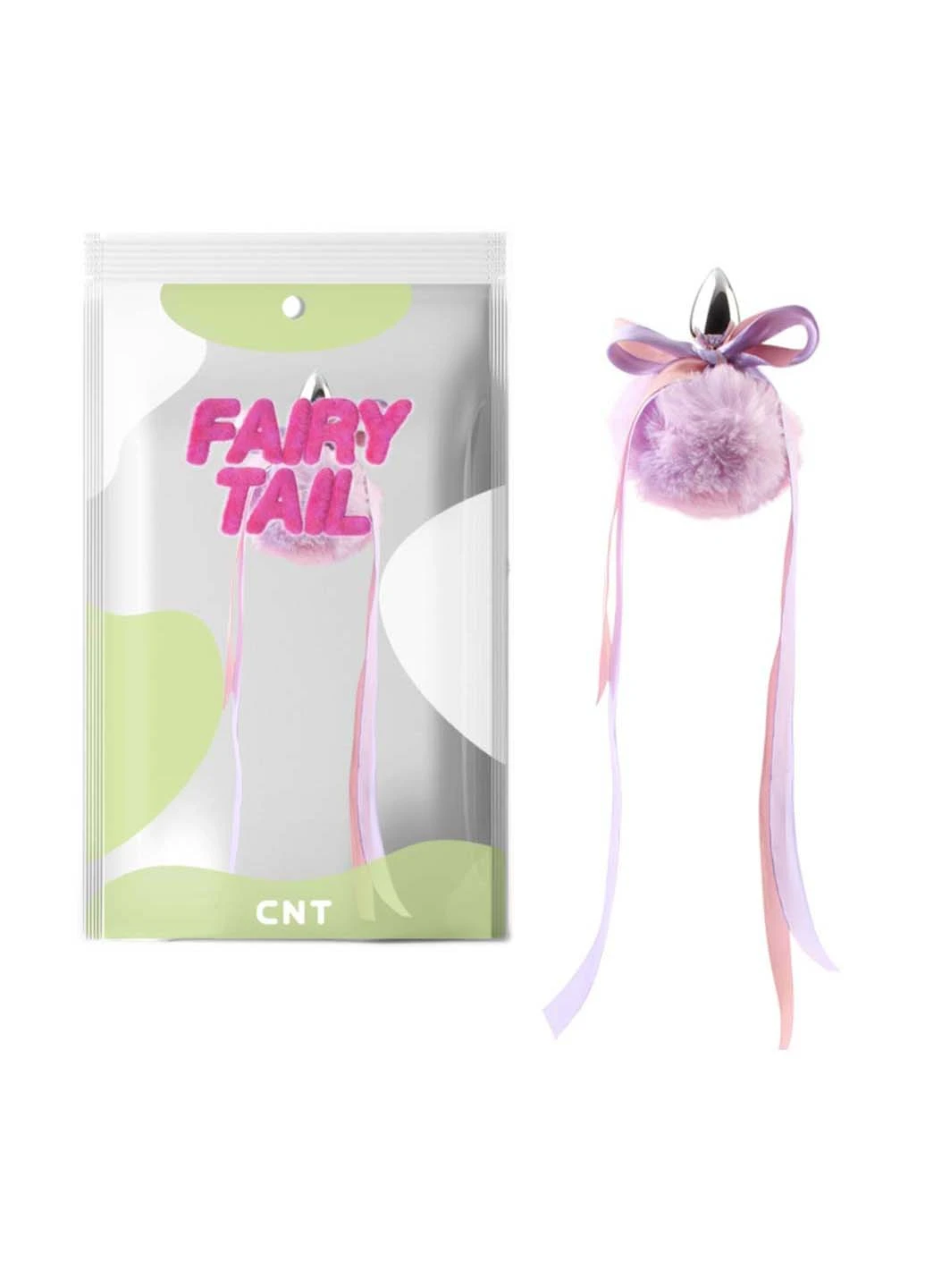 Анальний корок з пухнастим хвостом Cute Heart Fluffy Plug with Tail Purple&Pink CNT (277608189)