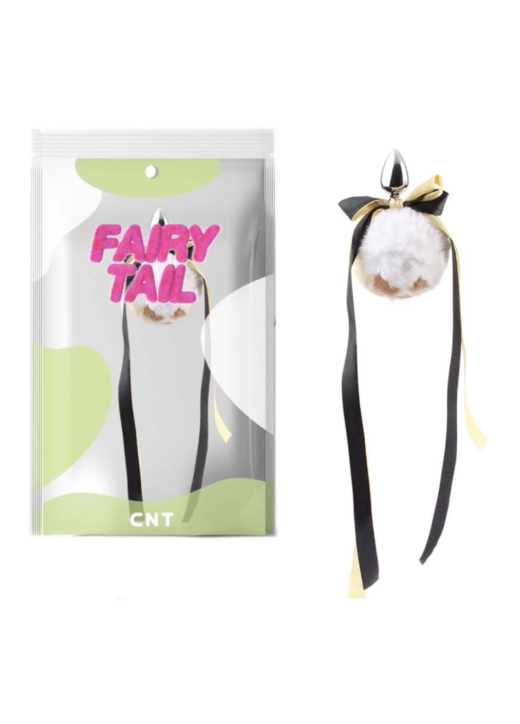 Анальний корок з пухнастим хвостом Kitten Paw Fluffy Plug with Tail White CNT (277608190)