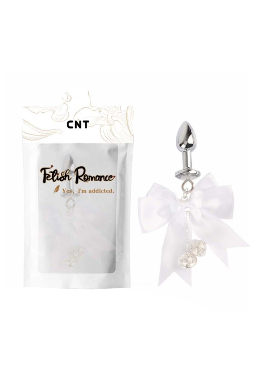 Анальная пробка с бантиком White Bowknot Anal Plug CNT (277608186)