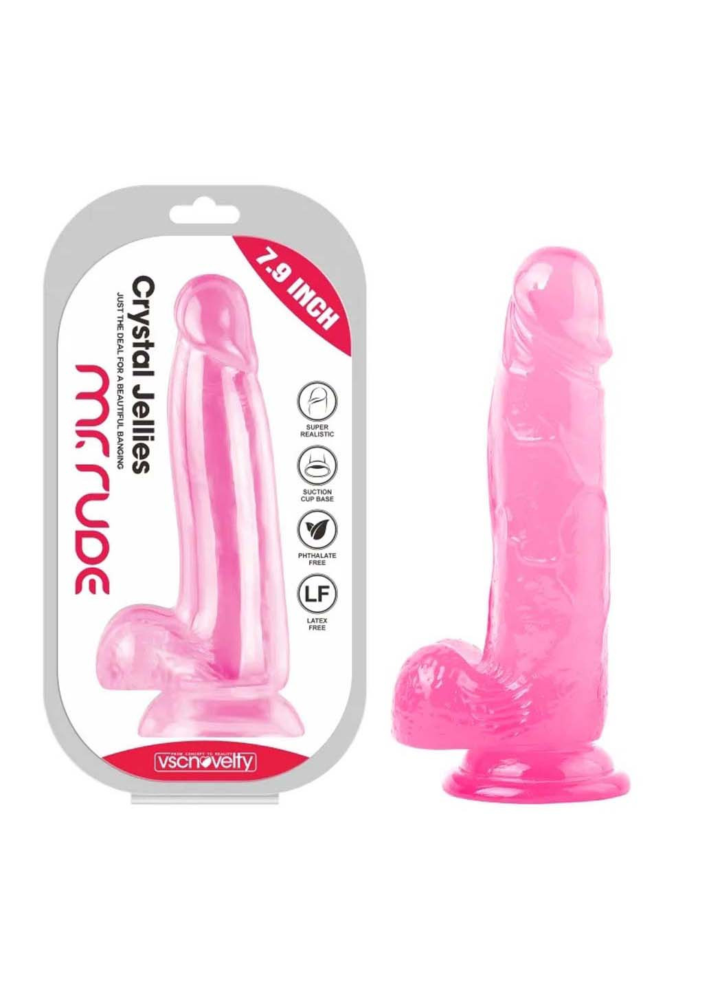 Фалоімітатор Crystal Jellies Realistic Dildo Pink Mr. Rude 7.9 Vscnovelty (277608285)