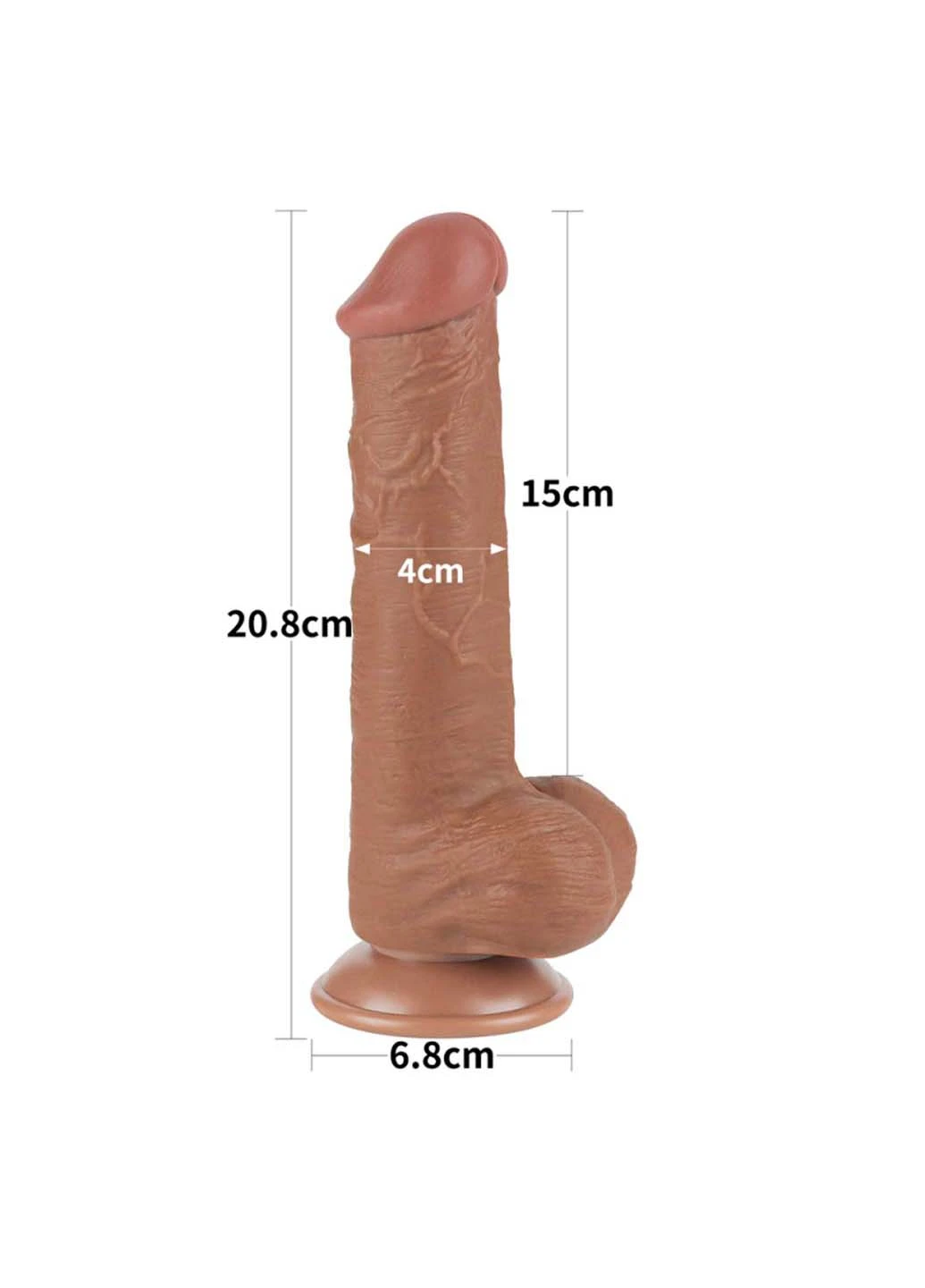 Фаллоимитатор на присоске Sliding Skin Dual Layer Dong Brown 8.0 Lovetoy (277608438)