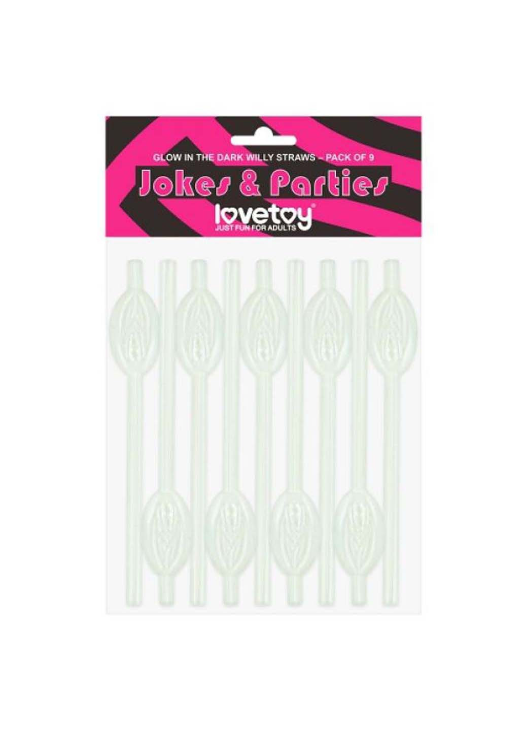 Коктейльні трубочки у формі статевих губ Glow in the Dark Pussy Straws 9шт Lovetoy (277608406)