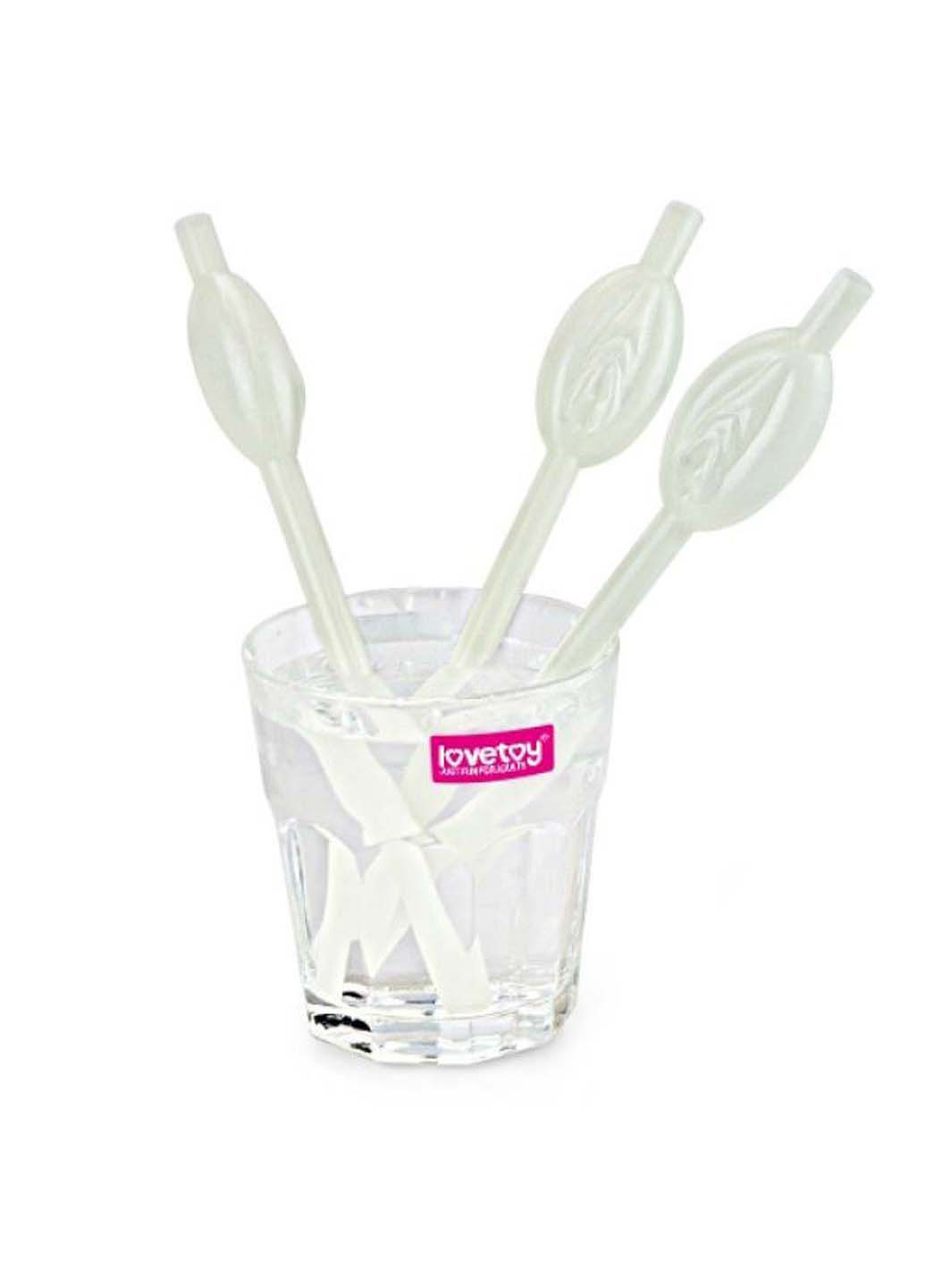 Коктейльні трубочки у формі статевих губ Glow in the Dark Pussy Straws 9шт Lovetoy (277608406)
