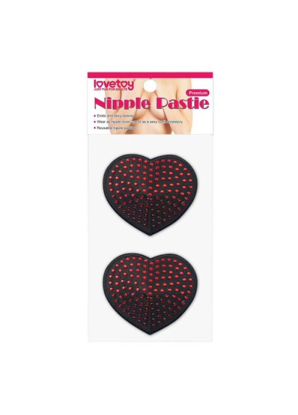 Стікіні з червоними горошинками Reusable Red Diamond Heart Nipple Pasties Lovetoy (277608401)