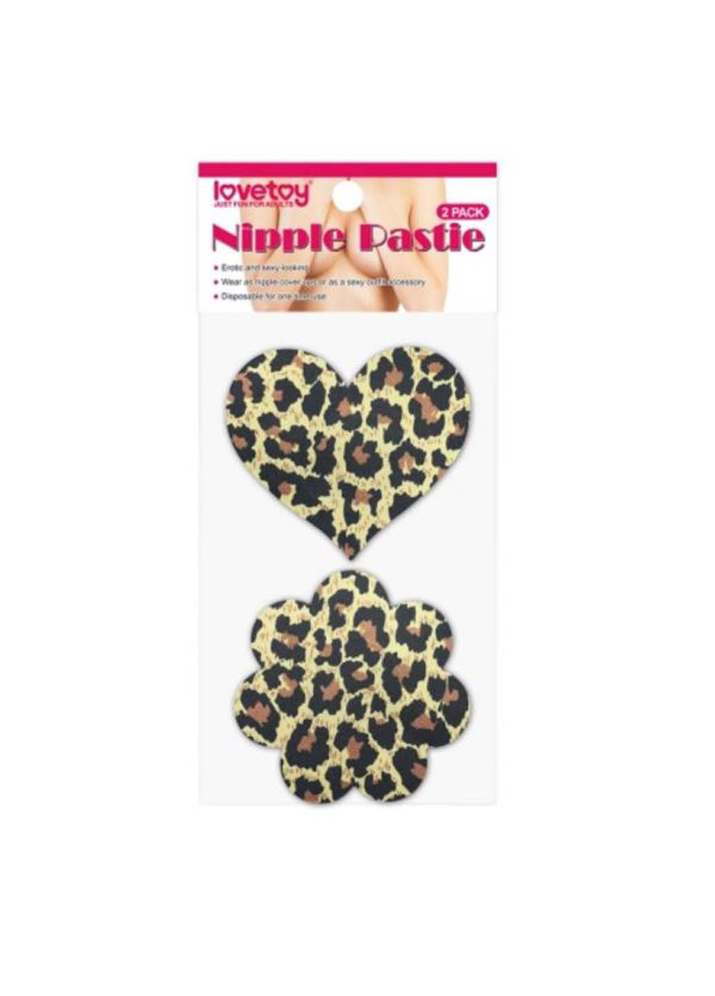 Леопардові стікіні серце і квіточка Leopard Sexy Nipple Pasties 2 пари Lovetoy (277608399)