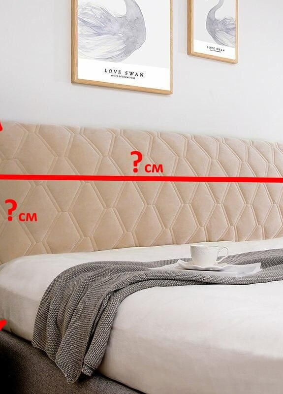 Чохол на спинку ліжка 210 см світло-сірий No Brand (277371588)