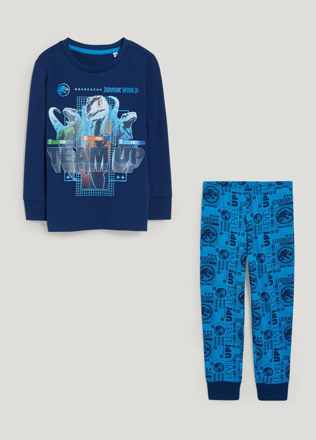 Синяя всесезон пижама (лонгслив, штаны) C&A