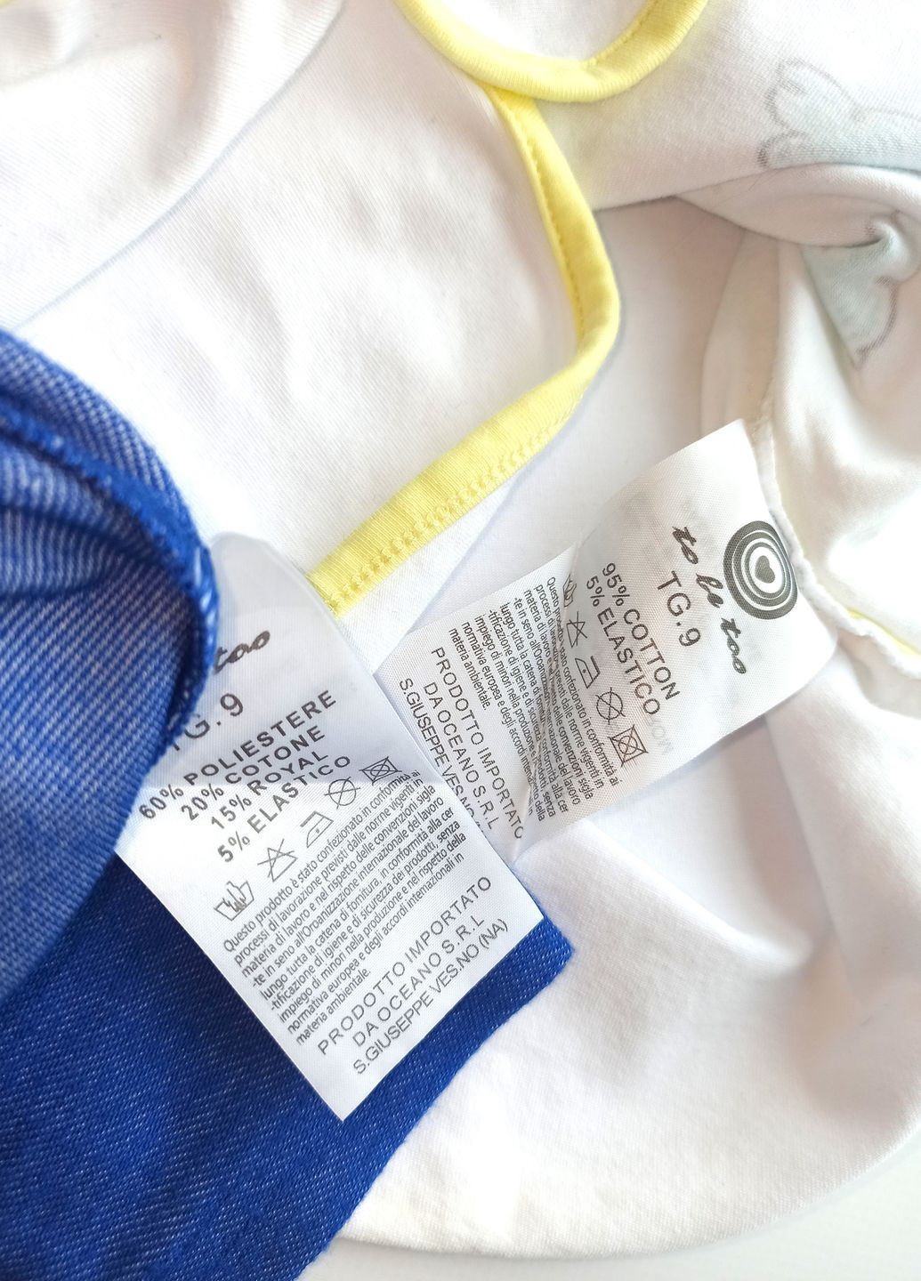 Білий літній комплект костюм для дівчинки (футболка+легінси) tf15531 білий/синій To Be Too