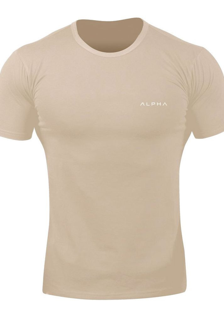 Бежевая мужская футболка Alpha