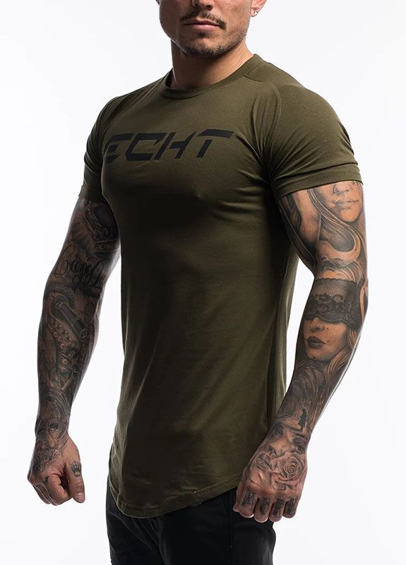 Хаки (оливковая) мужская футболка ECHT