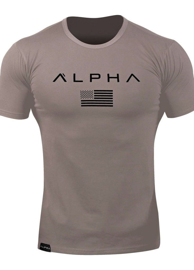 Коричневая мужская футболка Alpha