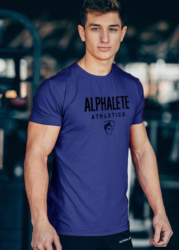 Синя чоловіча футболка Alpha