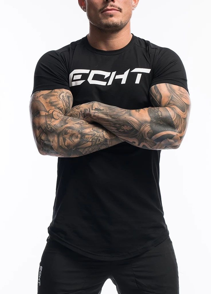 Черная мужская футболка ECHT