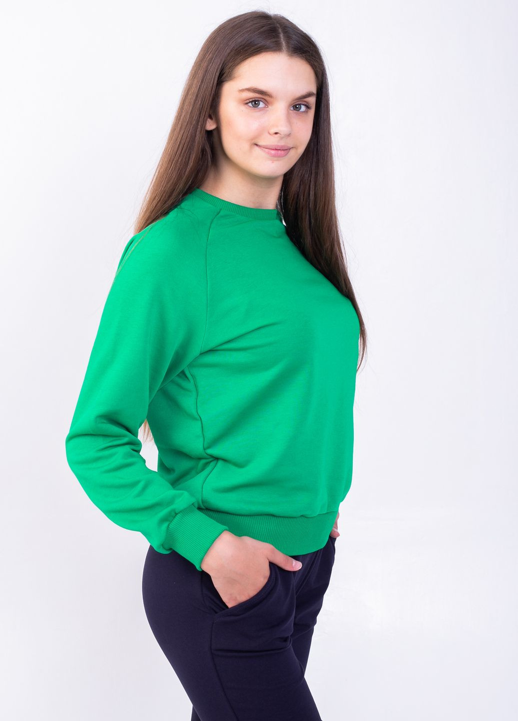 Зеленый свитшот реглан женский TvoePolo - крой зеленый - (251371172)