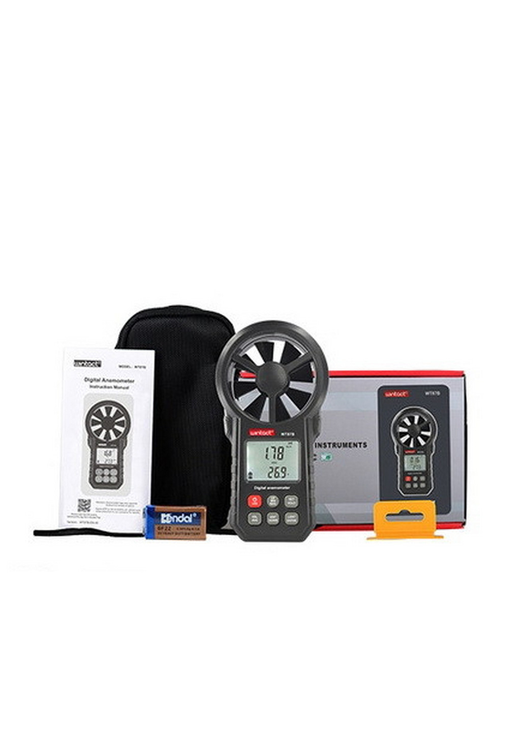 Анемометр USB-крильчатий, Bluetooth 0,3-30м/с, -10-45°C Wintact (277689699)