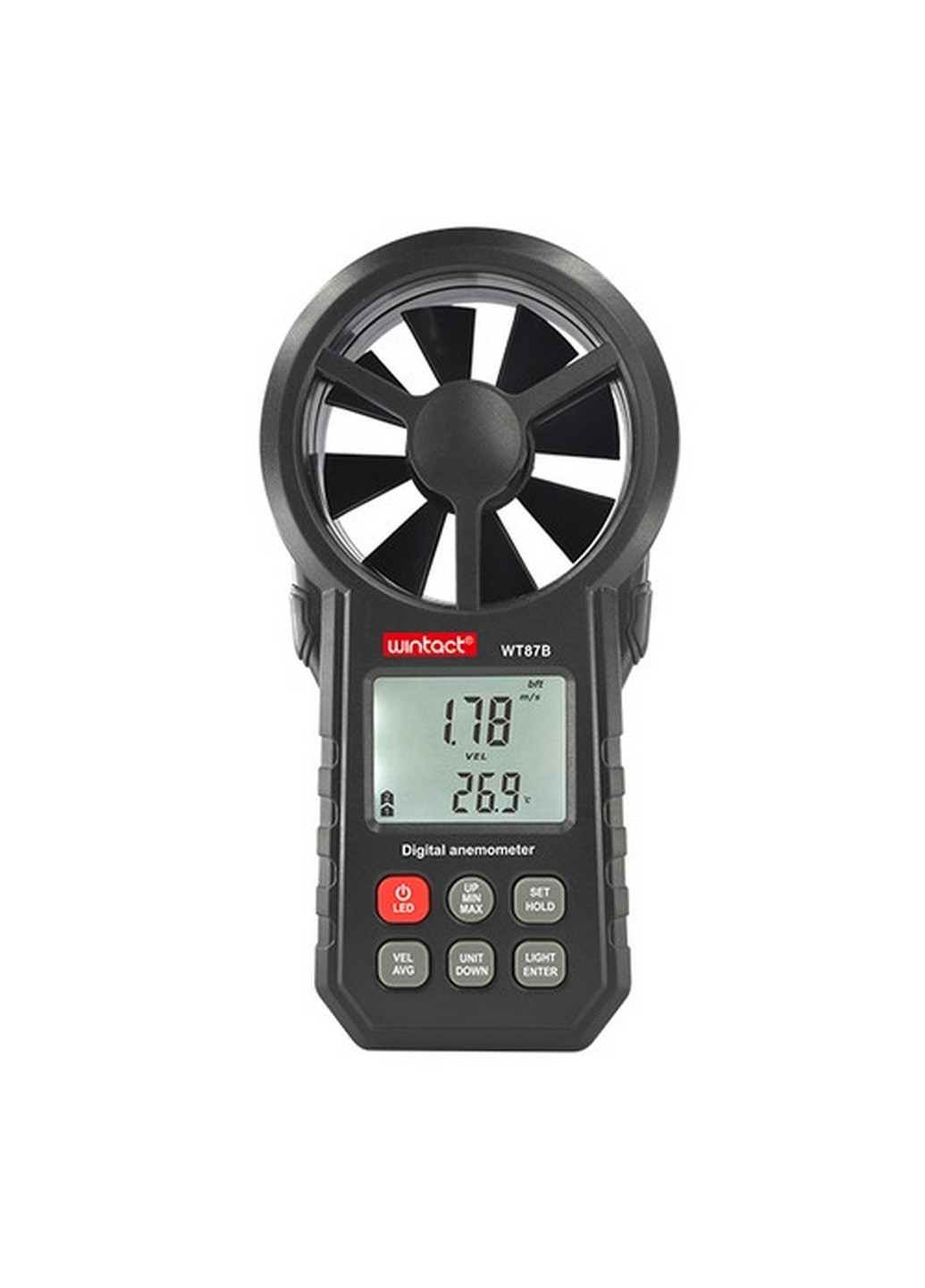 Анемометр USB-крильчатий, Bluetooth 0,3-30м/с, -10-45°C Wintact (277689699)
