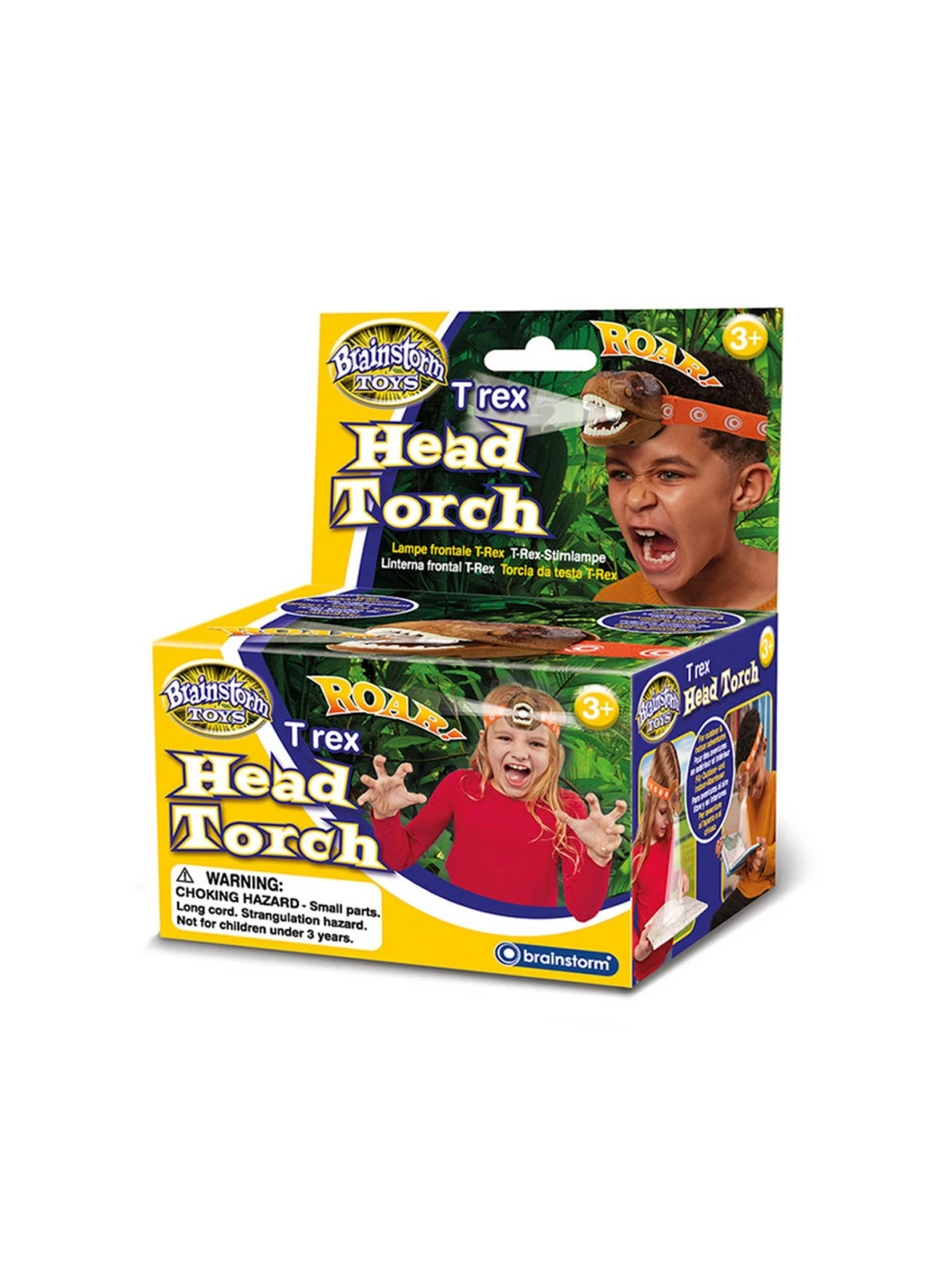 Детский налобный фонарик Опасный Ти-Рекс со светом и звуком BRAINSTORM TOYS (277691742)