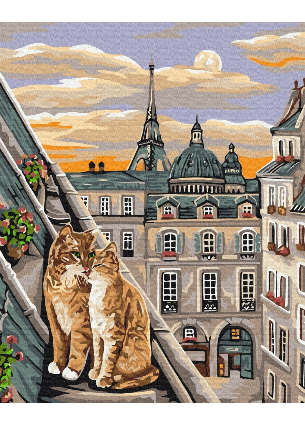 Картина по номерам "Кошачья нежность в Париже" Brushme (277690729)