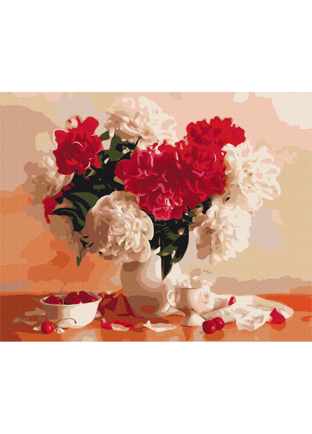 Картина по номерам "Красно-белые пионы и вишни" Brushme (277693112)