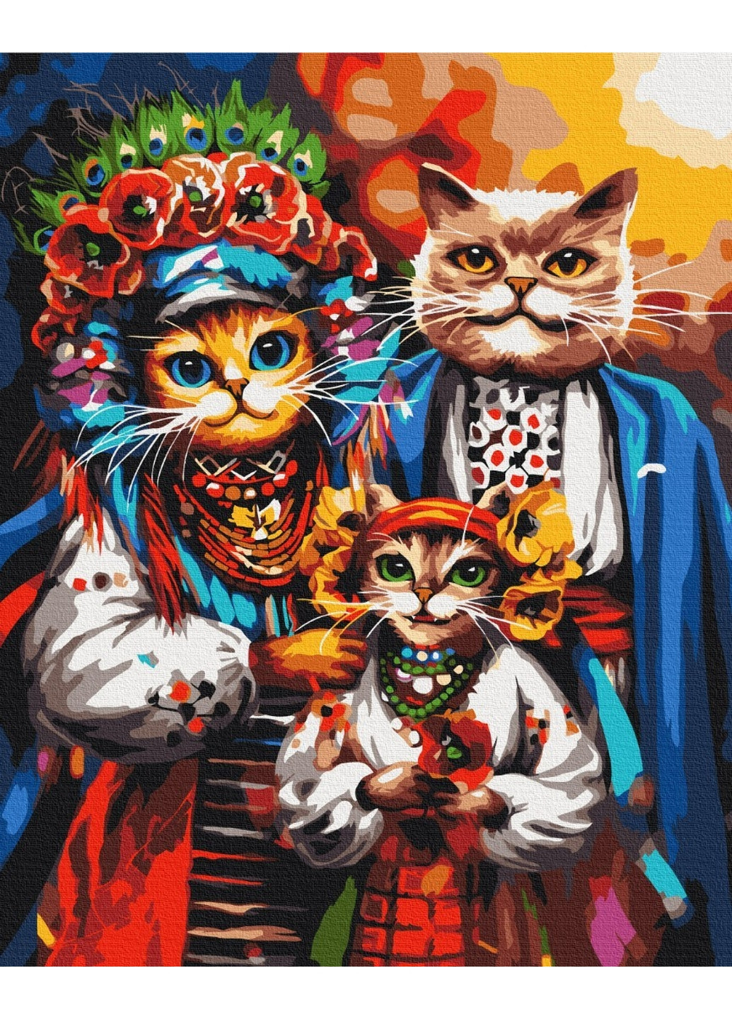 Картина по номерам "Семья котиков-казаков ©Марианна Пащук" Brushme (277692214)