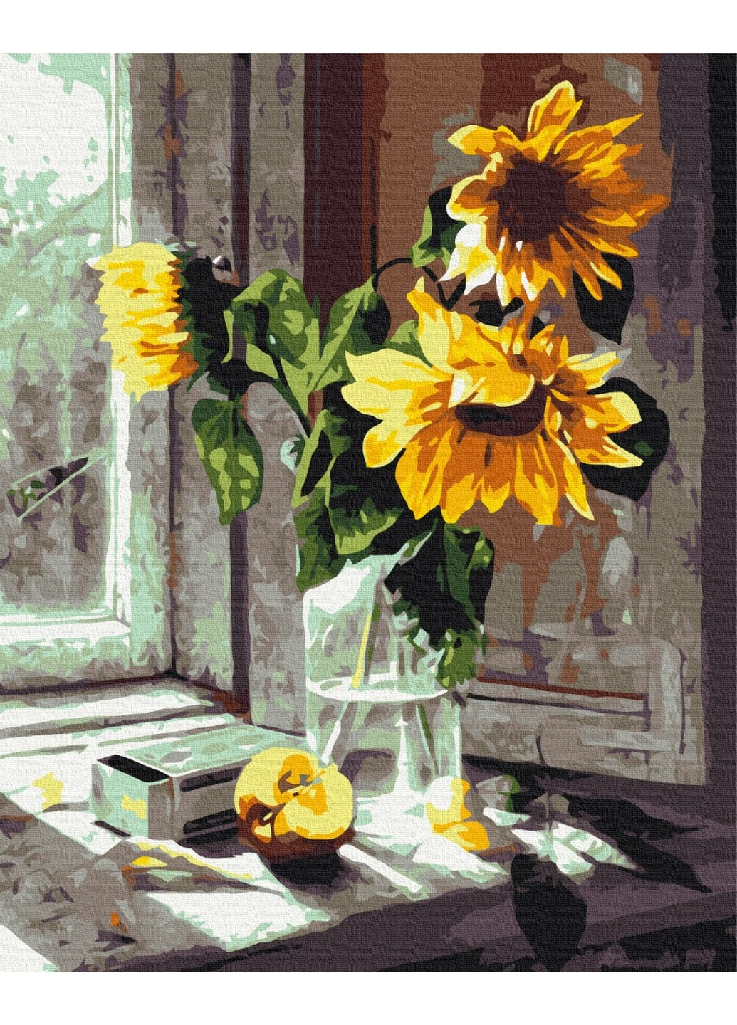 Картина за номерами "Букет соняшників у вікні" Brushme (277690624)
