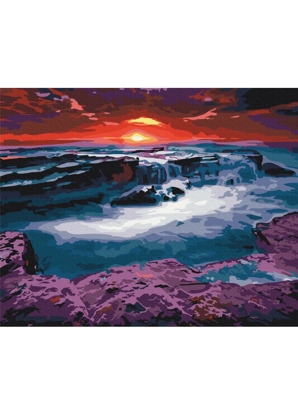 Картина по номерам "Закат у водоспада" Brushme (277690003)