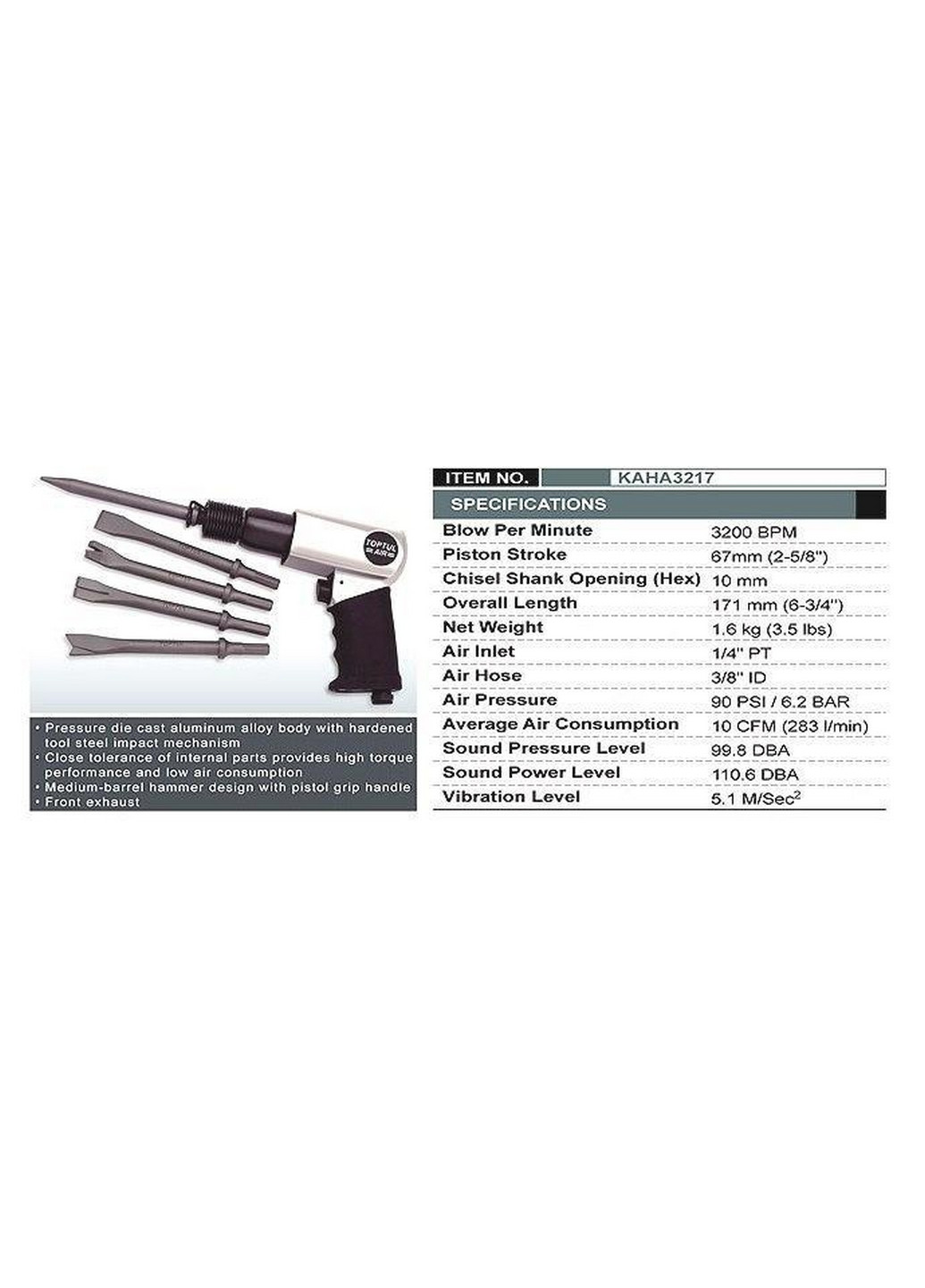 Молоток пневматический (пневмозубило) TOPTUL (277692590)