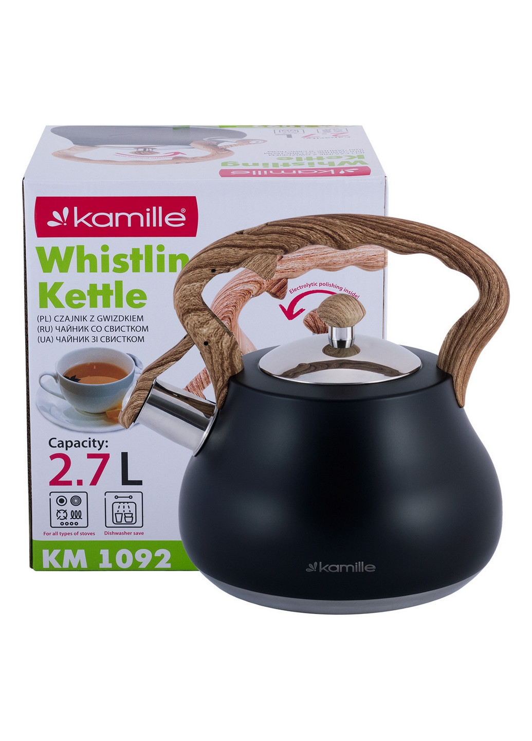 Чайник со свистком и нейлоновой ручкой Kamille (277691371)