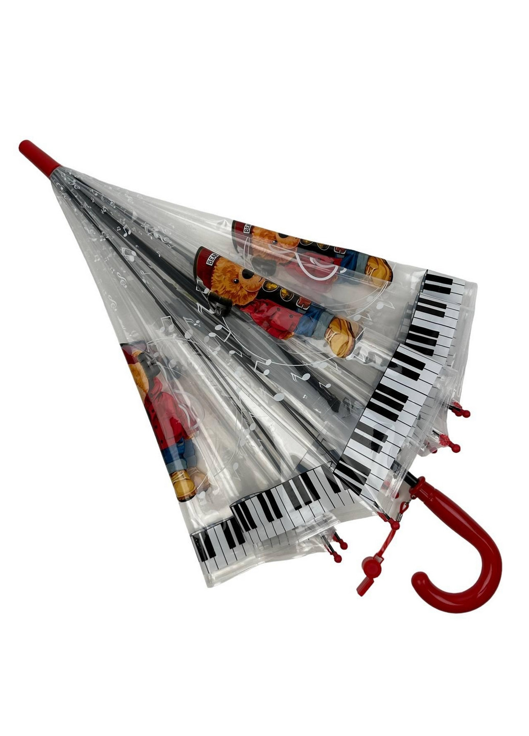 Комбінована прозора дитяча парасолька тростина напівавтомат Rain однотонна (277692378)