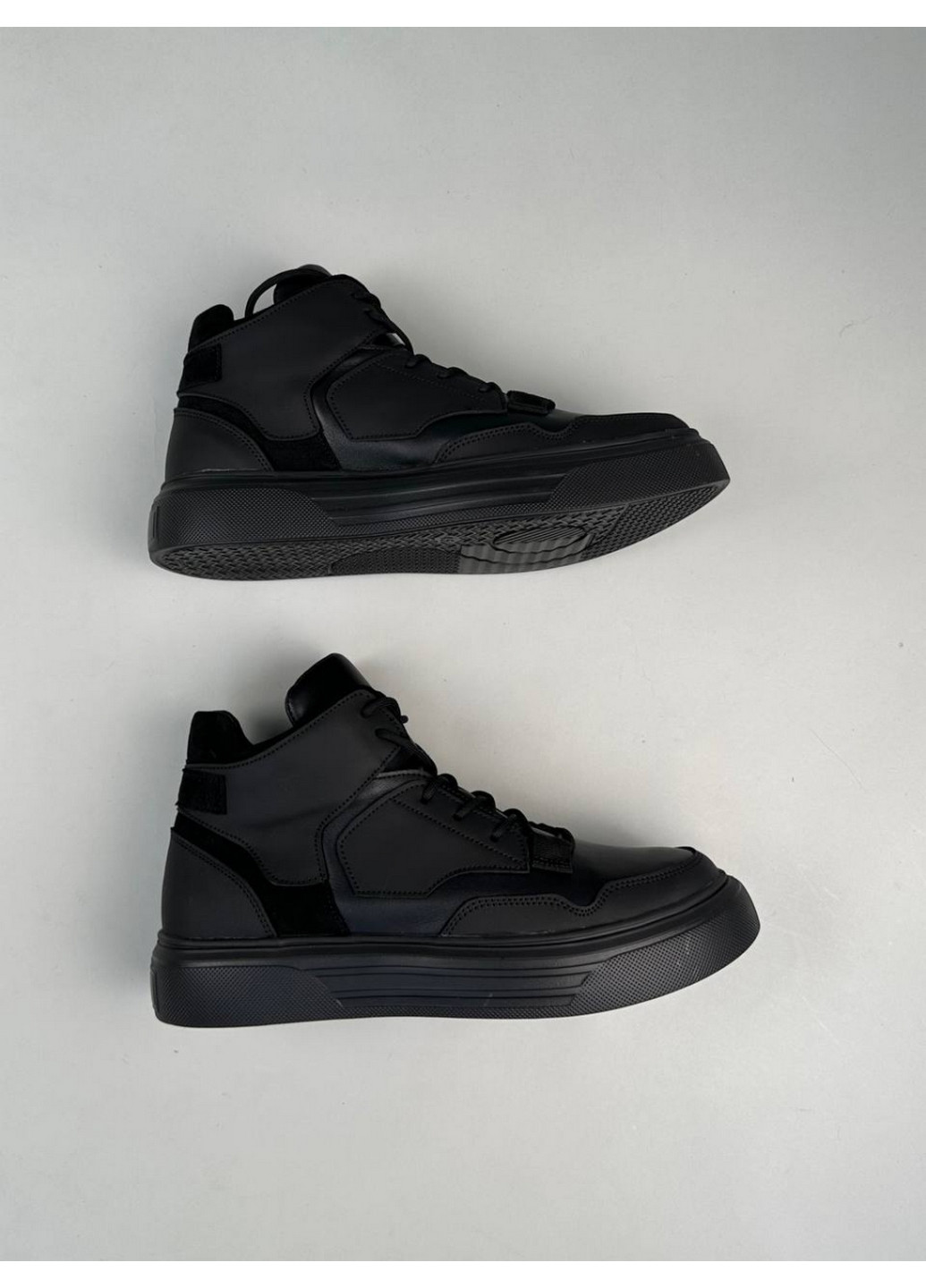 Черные осенние кожаные мужские ботинки VZUTIK