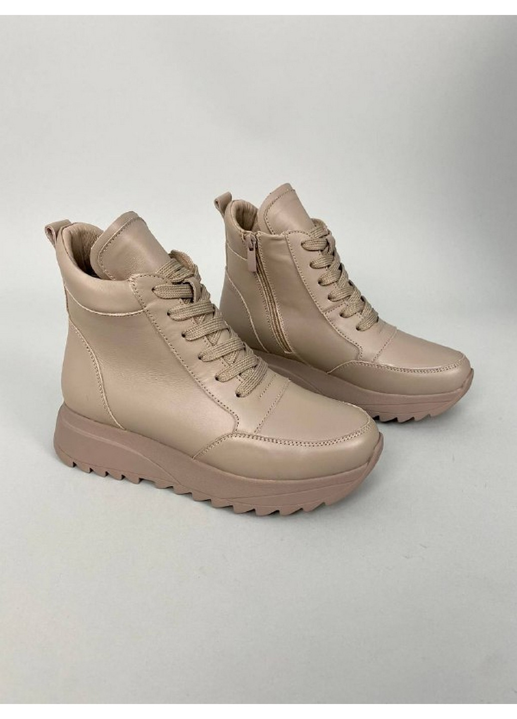 Кожаные женские кроссовки VZUTIK бежевые всесезоны (277693653)