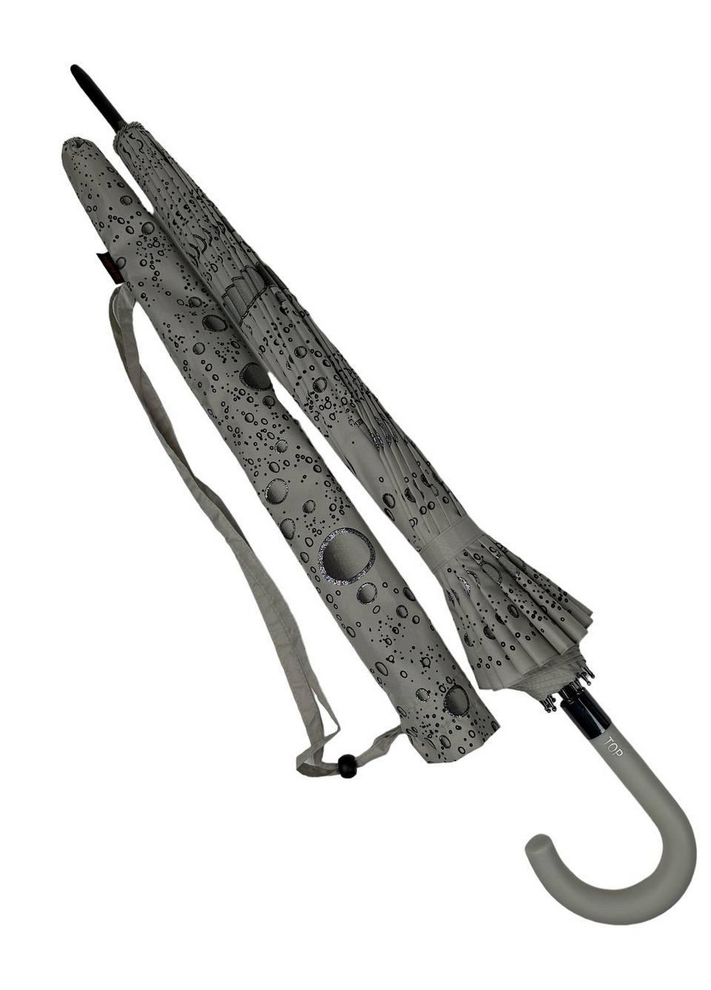 Серый зонт трость женский Toprain (277692342)