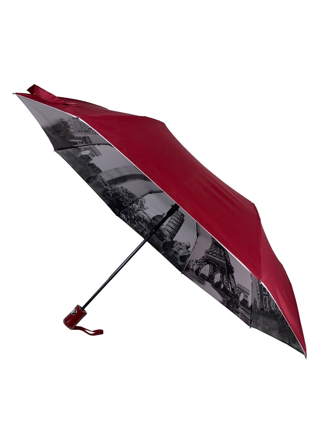 Бордовый зонт полуавтомат женский Toprain (277690299)