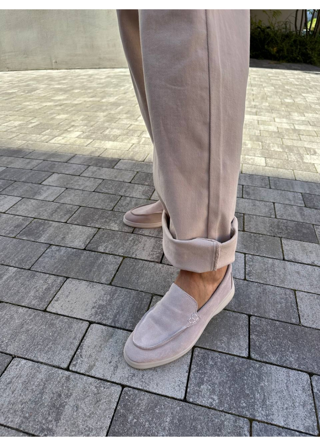 VZUTIK Жіночі замшеві лофери бежевий з натуральна замша, україна — всесезон (277689770)