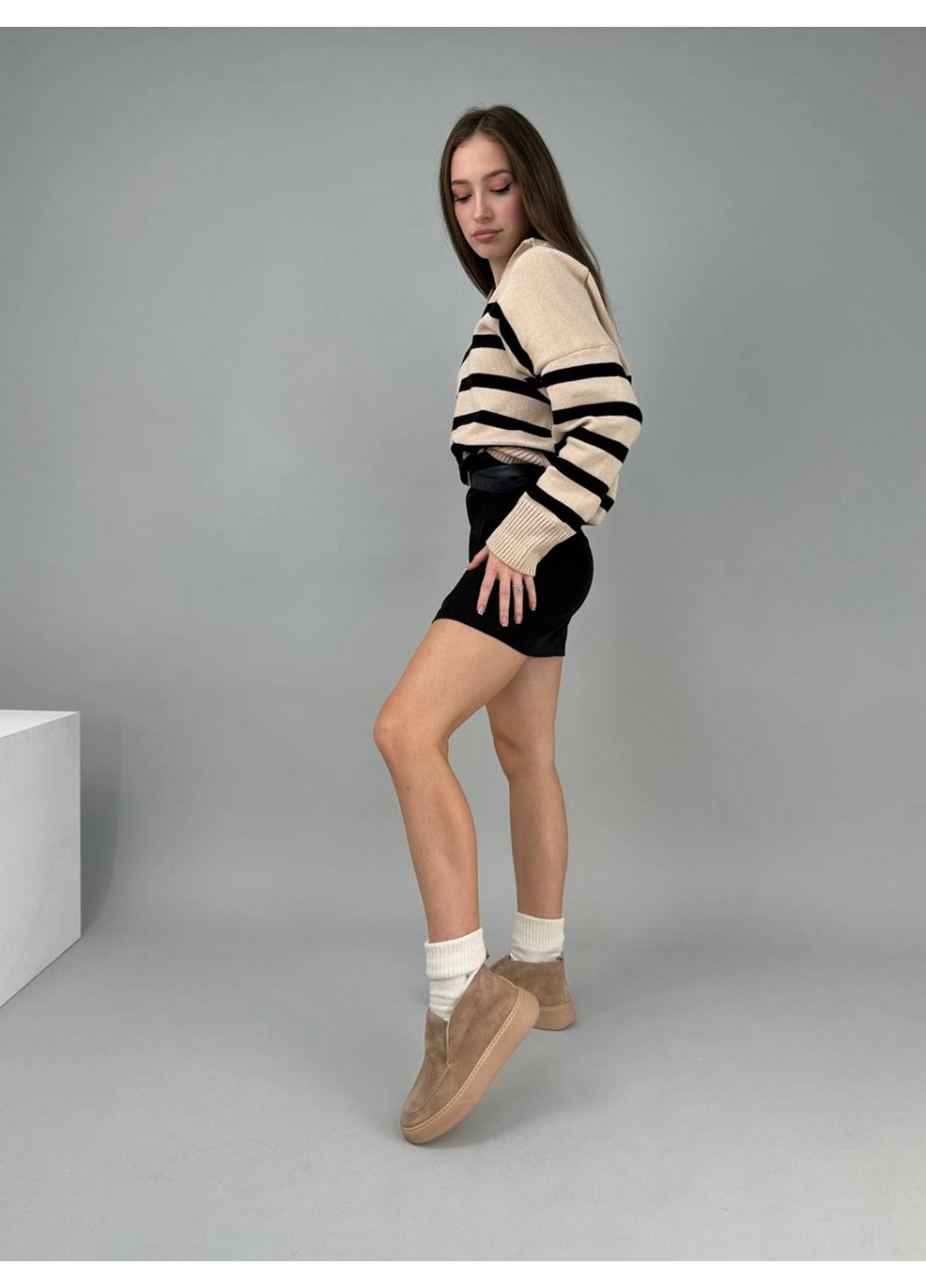 VZUTIK Женские замшевые лоферы светло-коричневый з натуральная замша, украина — всесезон (277692859)