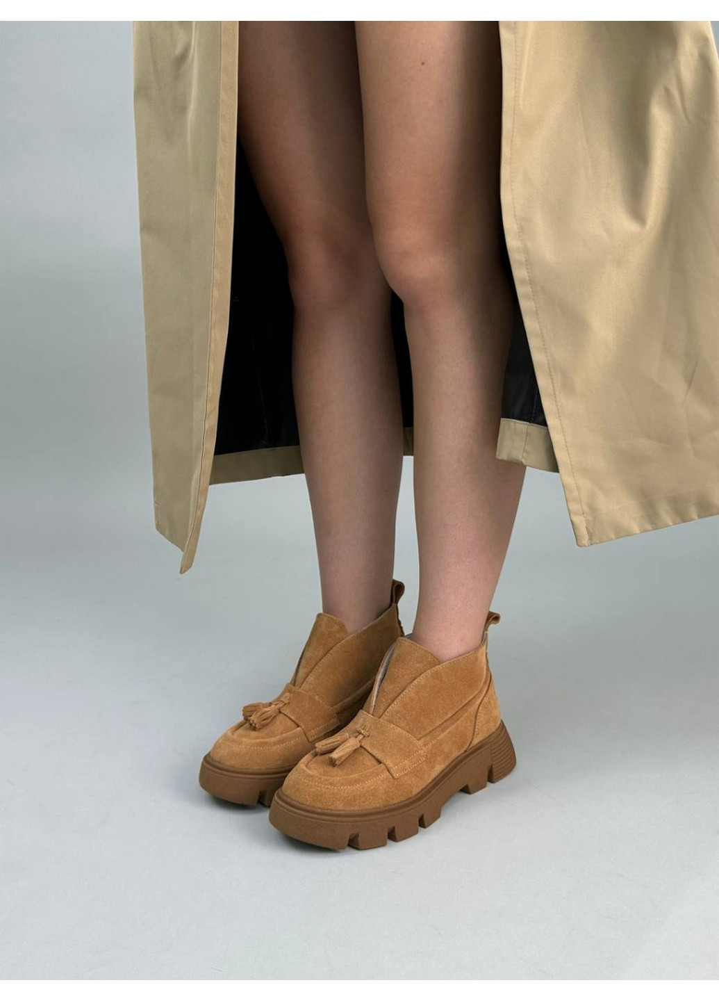 VZUTIK Женские замшевые лоферы оранжевый з натуральная замша, украина — всесезон (277692968)