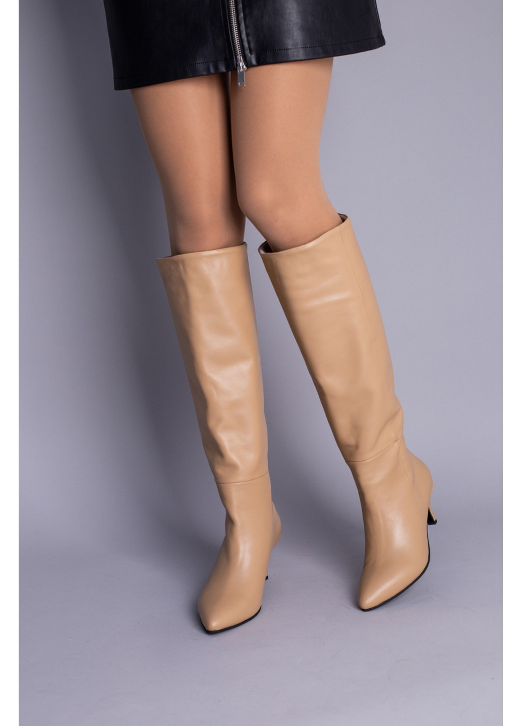 Шкіряні жіночі чоботи-труби VZUTIK (277692965)