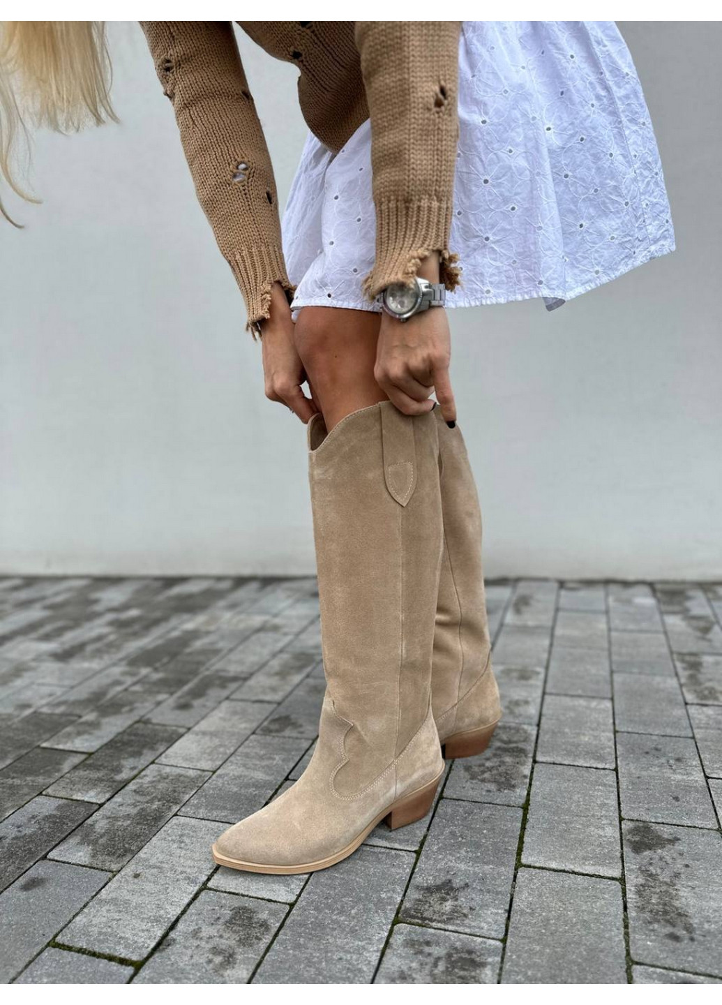 Жіночі замшеві чоботи VZUTIK (277689958)