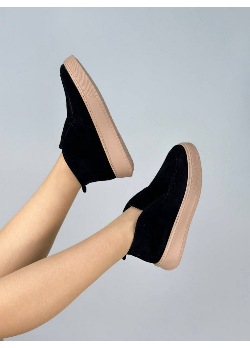 VZUTIK Женские замшевые лоферы черный з натуральная замша, украина — всесезон (277689990)