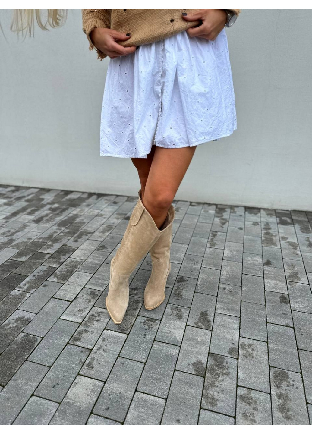 Осенние женские замшевые сапоги VZUTIK