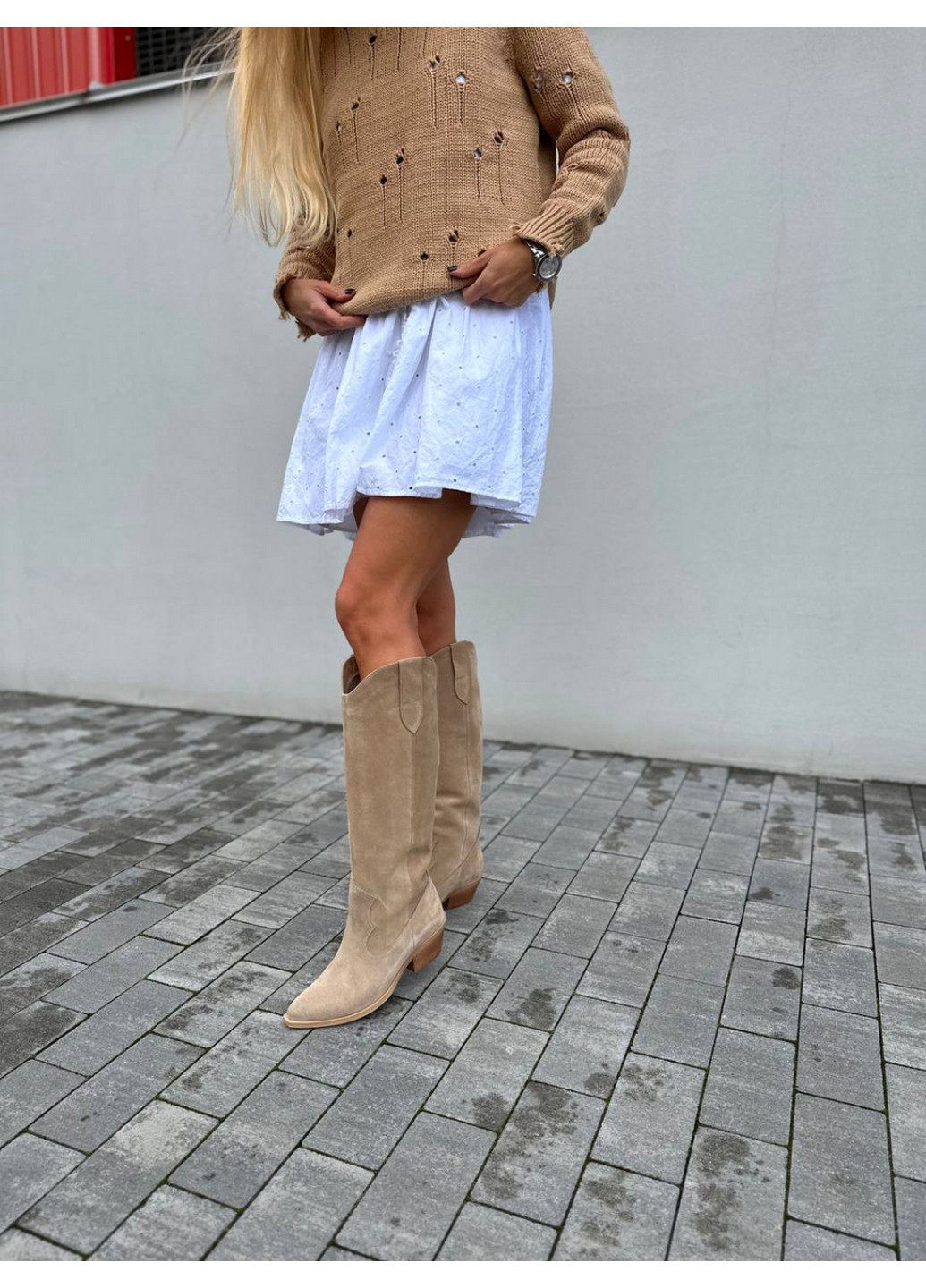 Осенние женские замшевые сапоги VZUTIK